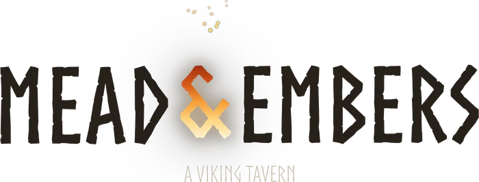 Mead & Embers logo, dark lettering